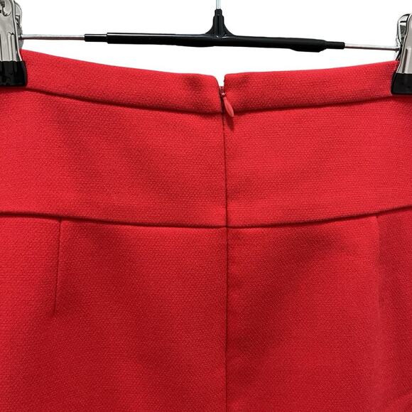 J Crew Box Pleat A Line Mini Skirt Size 6 Red Preppy Holiday Christmas NWT - Picture 4 of 8